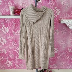 Elegant Cowl Neck Sweater - Beige